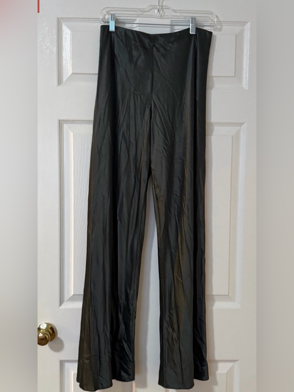 Cami NYC Bristol Satin Wide Leg Pants in Dark Green Thyme Small - Picture 2 of 2